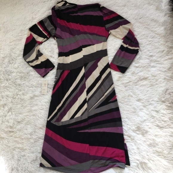 Sharon Max Multicolor long sleeve wrap dress Large - Picture 15 of 15